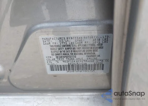 2014 Nissan Sentra Sr z USA, uszkodzony, nr VIN 3N1AB7AP8EY221719